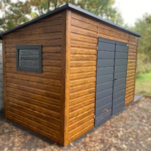 Zahradní domek 4x1,5 m Zlatý dub / RAL 7016 Antracit | Zesílená konstrukce