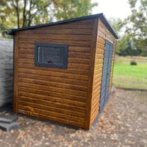 Zahradní domek 4x1,5 m Zlatý dub / RAL 7016 Antracit | Zesílená konstrukce