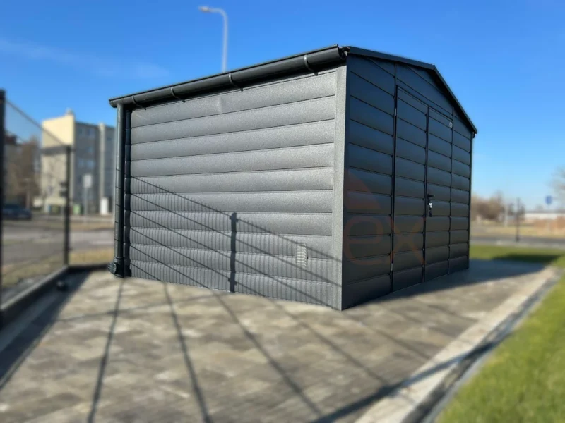 Zahradní domek 4x3 m BTX 7016 Antracit Mat | Široký panel | Okapy a Výklopné okno | Zesílená konstrukce