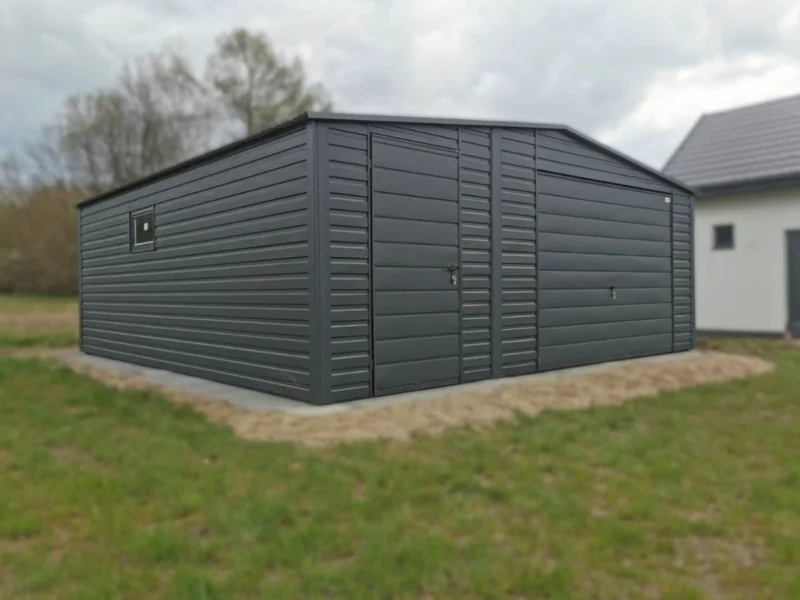 Plechová garáž 6x6m BTX 7016 Antracit Mat | Dílenská zóna + 2 Okna | Zesílená konstrukce