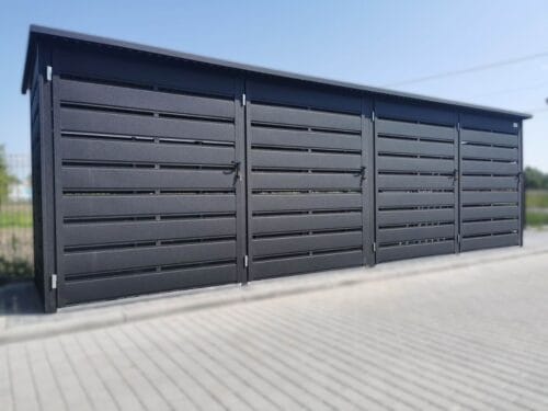 Modulární přístřešek na popelnice 4-místný 4x BOX 1 (4x 1100l) RAL 7016 Antracit