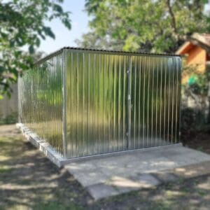 Plechová garáž 3x5m Pozink | Klasický svislý trapéz T7