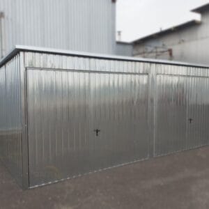 Plechová dvojgaráž 6x5m Pozink | 2 stání | Kování | Zvýšená 2,30m