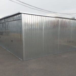 Plechová dvojgaráž 6x5m Pozink | 2 stání | Kování | Zvýšená 2,30m