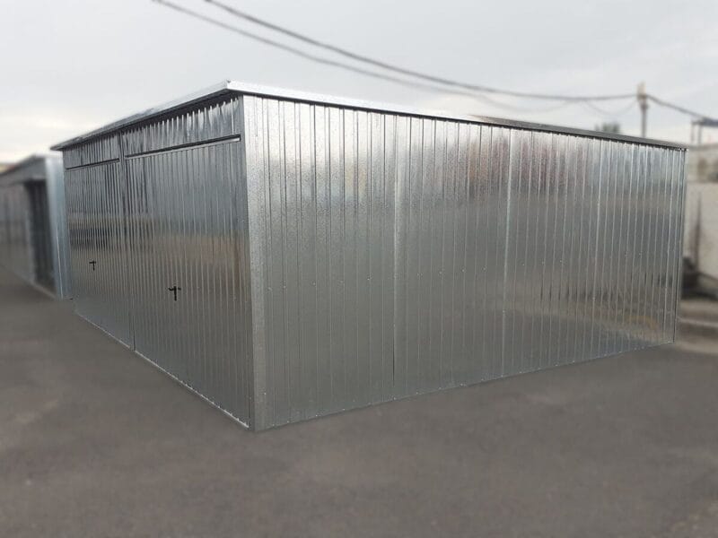 Plechová dvojgaráž 6x5m Pozink | 2 stání | Kování | Zvýšená 2,30m