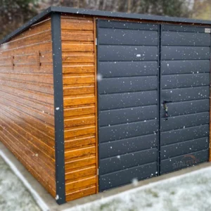 Zahradní domek 3x5 m Zlatý dub / RAL 7016 Antracit | 6x Ventilace a Okapy | Zesílená konstrukce