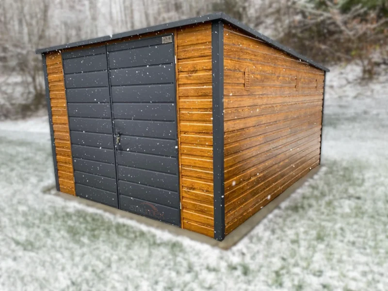 Zahradní domek 3x5 m Zlatý dub / RAL 7016 Antracit | 6x Ventilace a Okapy | Zesílená konstrukce