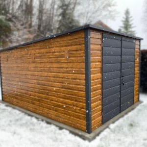 Zahradní domek 3x5 m Zlatý dub / RAL 7016 Antracit | 6x Ventilace a Okapy | Zesílená konstrukce