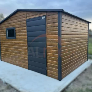 Moderní zahradní domek 4x3 m Zlatý dub / Antracit | Okno | Zesílená konstrukce