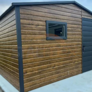 Moderní zahradní domek 4x3 m Zlatý dub / Antracit | Okno | Zesílená konstrukce