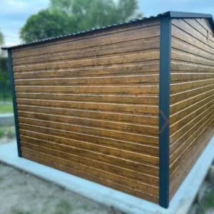 Moderní zahradní domek 4x3 m Zlatý dub / Antracit | Okno | Zesílená konstrukce