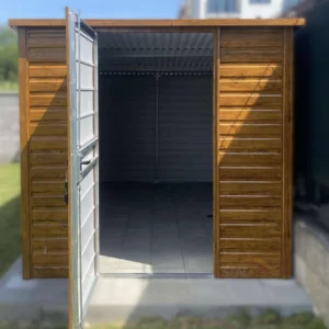 Zahradní domek 2x4 m Zlatý dub | Úzké čelo 2m | Filc, Okapy a Okno | Zesílená konstrukce