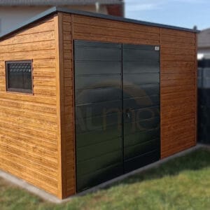 Zahradní domek 3,5x2 m Zlatý dub / RAL 7016 Antracit | Zvýšený 2,40 m | Zesílená konstrukce