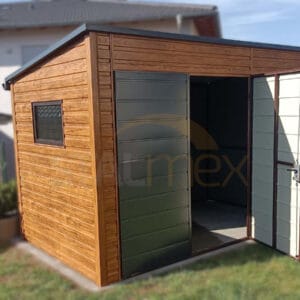 Zahradní domek 3,5x2 m Zlatý dub / RAL 7016 Antracit | Zvýšený 2,40 m | Zesílená konstrukce