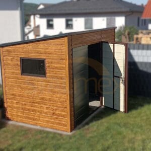 Zahradní domek 3,5x2 m Zlatý dub / RAL 7016 Antracit | Zvýšený 2,40 m | Zesílená konstrukce
