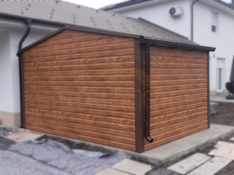 Zahradní domek 4x2,5 m Zlatý dub / Ořech | Široké dveře 3m | Zesílená konstrukce