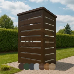 Modulární přístřešek na odpadky [Výběr barev] Jednomodulový | Modul BOX 3 (2x 120l) | Profilované lamely | Zinkovaný profil uzavřený