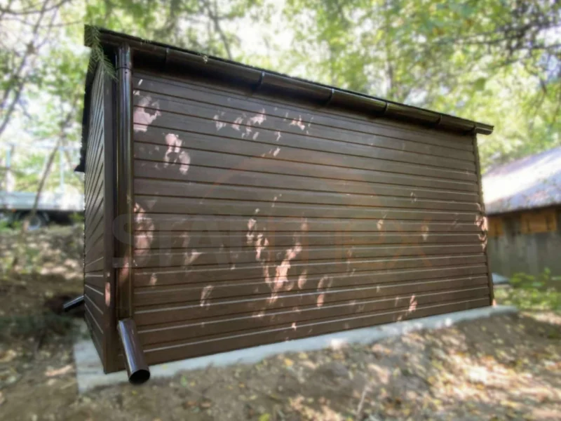 Zahradní domek 3x4 m Ořech dekor dřeva | Okapy | Zesílená konstrukce