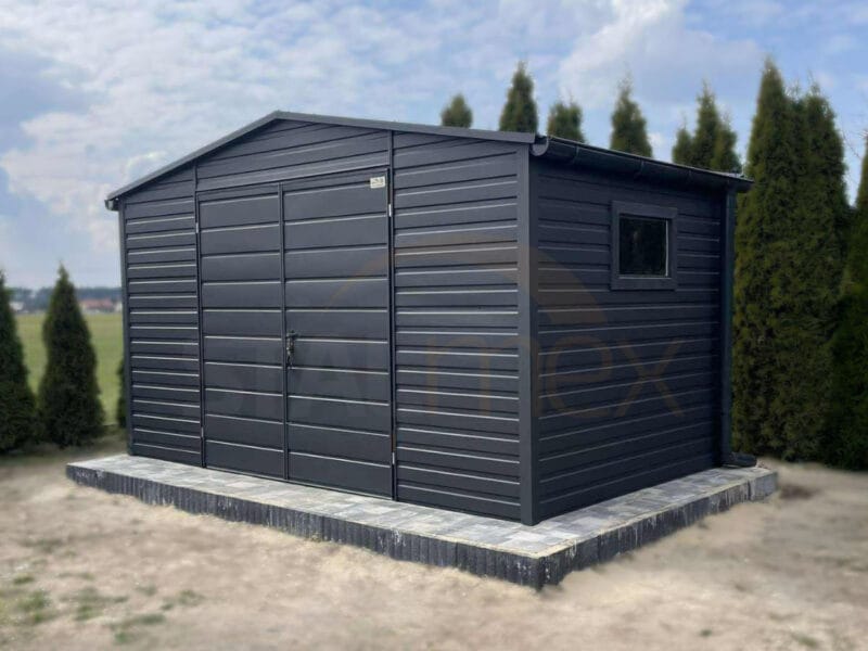 Moderní zahradní domek 4x2,5 m BTX 7016 Antracit Mat | Okapy a Okno | Zesílená konstrukce
