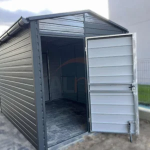 Zahradní domek s přístřeškem (2,5x3,3 m + 1 m) | BTX 7016 Antracit Mat | Zesílená konstrukce