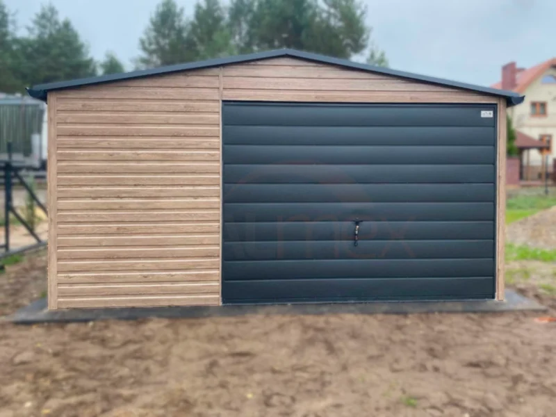 GD140-2 Plechová garáž 4,5x5,5m Winchester / BTX 7016 Antracit Mat | Výklopná vrata | Zesílená konstrukce