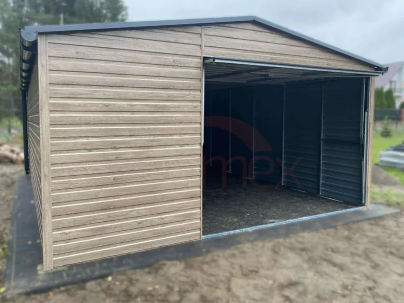 GD140-3 Plechová garáž 4,5x5,5m Winchester / BTX 7016 Antracit Mat | Výklopná vrata | Zesílená konstrukce