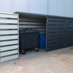 Modulární přístřešek na popelnice 3-místný 3x BOX 1 (3x 1100l) RAL 7016 Antracit Lamely