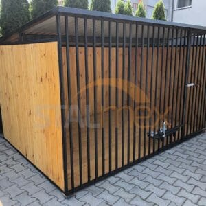 Kotec pro psa 3x2 m Černý | Dřevěné obložení | Dřevěná podlaha | Otočné misky | Svislé profily