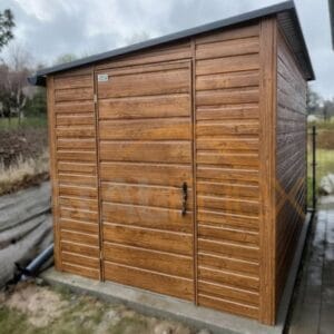 D219_1 Zahradní domek 2×4 m Zlatý dub | Úzké čelo 2m | Okapy | Zesílená konstrukce