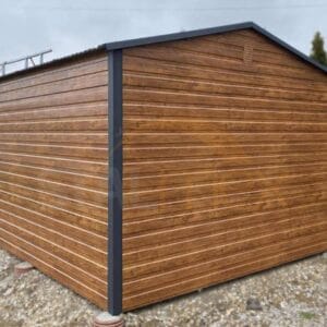 Zahradní domek 3x4 m Zlatý dub / RAL 7016 Antracit Mat | Dveře 2,00m | Zesílená konstrukce