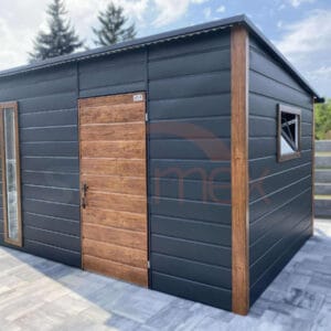 Zahradní domek 4×3 m BTX 7016 Antracit Mat / Zlatý dub | Okapy a Okna | Zesílená konstrukce