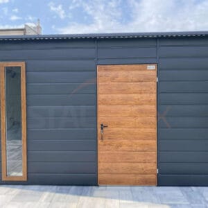 Zahradní domek 4×3 m BTX 7016 Antracit Mat / Zlatý dub | Okapy a Okna | Zesílená konstrukce