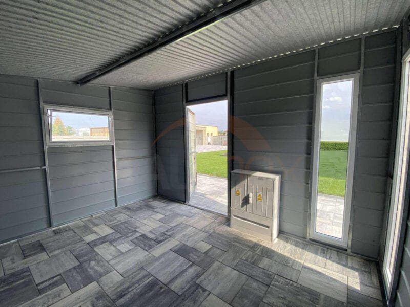 Zahradní domek 4×3 m BTX 7016 Antracit Mat / Zlatý dub | Okapy a Okna | Zesílená konstrukce